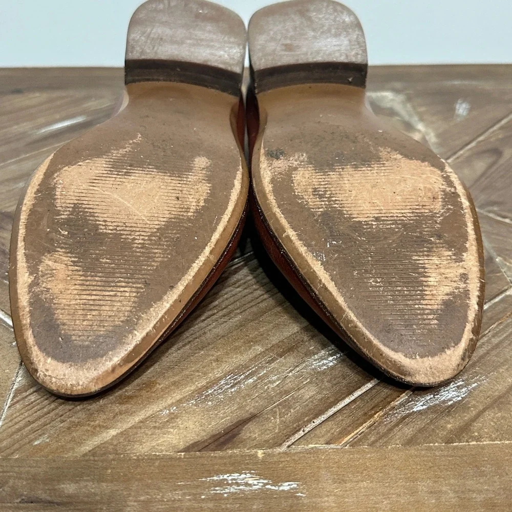 Madewell The Frances Loafer Pecan Brown Leather Pointed Toe Flat H2419 Women 8.5